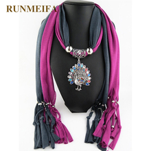 [RUNMEIFA] оптовая цена, высокое качество, винтажный цинковый сплав, подвеска в виде павлина, полиэстер, кисточки, шарфы, ожерелье для женщин 2024 - купить недорого