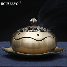 Antique Metal Hibiscus Coil Incense Burner Alloy Lotus Incense Holder Gifts and Crafts Home Decorations Buddhist Furnace Censer 2024 - buy cheap