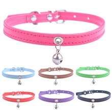 Cute Cat Collar With Bell Breakaway Faux Leather Adjustable Safety Collars Cat Products For Cats 3Sizes 12Colors Available 2024 - buy cheap