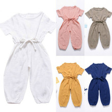 Ropa de verano para niña, mono liso informal, traje de Sol para niño, ropa para niño pequeño, recién nacido, 2019 2024 - compra barato