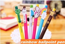 4 pçs/lote Rainbow série animal canetas esferográficas Kawaii Papelaria caneta Novidade Escritório acessórios material escolar 2024 - compre barato