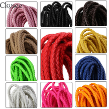Ckysee 5m/lot 6mm Round Braided Pu Leather Cord 11 Colors Thread Rope String Cord Diy Necklace Bracelet Jewelry Findings 2024 - buy cheap