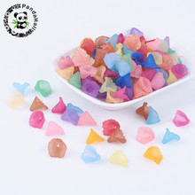 Frosted Dyed Transparent Acrylic Flower Beads for DIY Earrings  Jewelry Making 12x12x1.8mm hole: 1.5mm,  about 1900pcs/500g 2024 - buy cheap