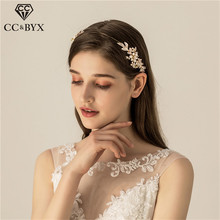 CC-diademas con perlas de agua dulce para mujer, accesorios para el cabello de boda, corona, joyería de lujo, moda nupcial, forma de hoja, O539 2024 - compra barato