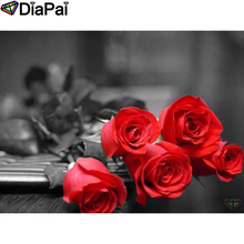 DIAPAI 3D Diamond Painting "Rose flower" DIY Full Rhinestones Drill Cross stitch Kits Square Round Diamond Embroidery A26521 2024 - buy cheap