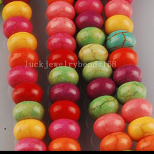 Free shipping 5x8mm Multicolor Howlite Howlite Abacus Beads Strand 15.5" FG5586 2024 - buy cheap