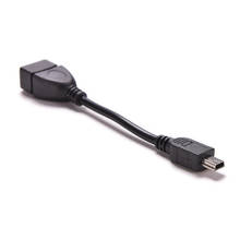 Black New 5pin Mini USB Male To USB 2.0 Type A Female OTG Host Adapter Cable OTG Cable For Cellphone Tablet MP3 MP4 Camera 10cm 2024 - buy cheap