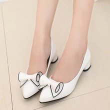 Spring Autumn Women Boat Shoes Low heels Pump Pointed Toe Slip on Shoes Ladies Office Shoes Bowtie dress shoes zapatos mujer 2024 - buy cheap
