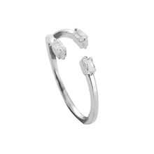 Austria casamento zircão cristal cruz abertura anéis cor do ouro dedo anel de noivado redimensionável feminino jóias por atacado meaje 2024 - compre barato