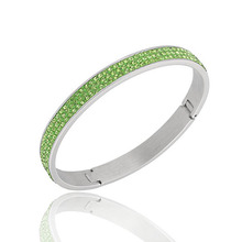 Fashion Stainless Steel CZ Rhinestone Crystal  Cuff Bangles Bracelets for Women Decorative Weddding Jewelry 2024 - buy cheap