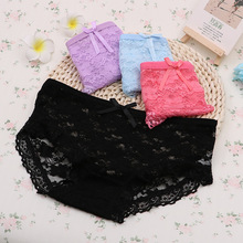 4-Pack Summer Girls Short Panties Lace Floral Young Girl Briefs for Teenage Underpants Candy Colors Kids Underwear Pants 9-20T 2024 - buy cheap