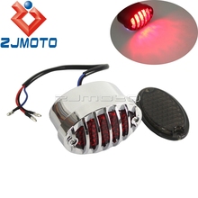 Motorcycle Stop Light LED Taillight Oval Brake Licence Plate Lamp For Harley Honda Cafe Racer Scrambler Grill Rear Light Chrome 2024 - buy cheap