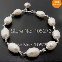 Charming Pearl Jewelry S925 Sterling Silvers Bracelet AA 4MM-10MM White Genuine Freshwater Pearl Bracelet New Free Shipping 2024 - buy cheap