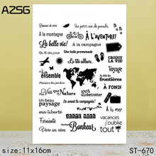 AZSG карта, прозрачные штампы/уплотнения для DIY скрапбукинга/изготовление карт/альбом, декоративные силиконовые штампы 2024 - купить недорого