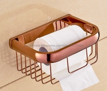 Soporte de papel higiénico cuadrado de latón de oro rosa, portarrollos, soporte para pañuelos, accesorios de baño, productos, colgador de papel Nba536 2024 - compra barato