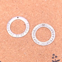 40Pcs Antique Silver Plated circle forever in my heart Charms Diy Handmade Jewelry Findings Accessories 28mm 2024 - buy cheap
