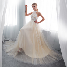 Romantic Wedding Dress 2018 vestido de noiva In Stock Halter Sleeveless Lace Tulle Wedding Gowns Brida Dresses 2024 - buy cheap