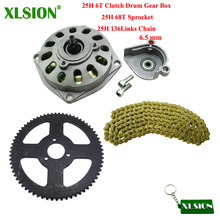 XLSION 25H 6T Clutch Drum Gear Box + 25H 68T Sprocket + 25H 136Links Chain For 2 Stroke Minimoto Pocket Bike ATV 2024 - buy cheap