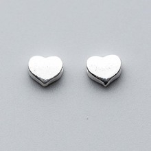 2pcs/lot 925 Sterling Silver Romantic Heart Charm Space Beads Women Men Charms Silver Beads Bracelets DIY Couple Jewelry Making 2024 - buy cheap