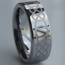 8mm pattern laser  hi-tech scratch proof wedding tungsten ring 2024 - buy cheap