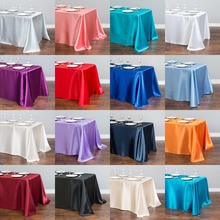 White Satin Table Cloth 140cmx250cm Rectangle Table Cover WholeSale Tableclothes For Wedding Event Party Hotel Decoration 2024 - buy cheap