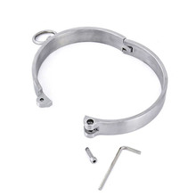 Stainless Steel Neck Collar Bondage Fetish Slave BDSM Restraints Choking Rings Lockable Neck Cuff Adults Sex Toys For Women Man 2024 - buy cheap