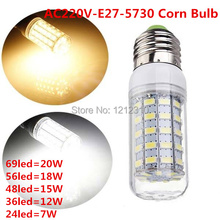 1Pcs Full New 9W 12W 15W 18W 20W E27 LED Corn Bulb 220V SMD 5730 LED lamp light Chandelier 24LEDs,36LEDs,48LEDs,56LEDs,69LEDs 2024 - buy cheap