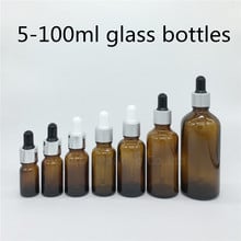 Botella de cristal ámbar con gotero de aceite esencial, Perfume de alta calidad, 5 ml-30 ml-50 ml /100ml, 2 uds. 2024 - compra barato