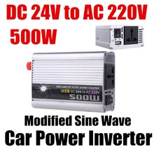Inversor de potência 500w para carro, conversor de dc 24v para ac 220v usb, adaptador portátil, transformador de voltagem, carregadores de carro 2024 - compre barato