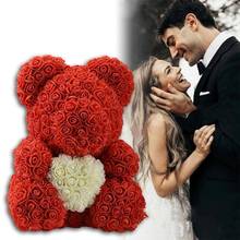 23/40cm Flower Rose Bear Valentines Day Gift Our Rose Bear Artificial Flowers Wedding Festival DIY Wedding Decoration Gift 2024 - buy cheap