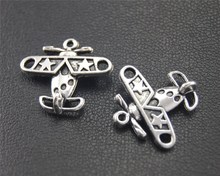 10pcs  Silver Color Mini Aircraft Charm Handmade Charms Pendants Jewelry Findings 15x17mm A1748 2024 - buy cheap
