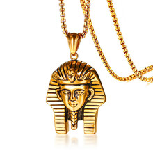 Ancient Egypt Charm Necklace Pharaoh King Gold Color Stainless Steel Necklaces & Pendants Vintage Jewelry For Men/Women 2024 - buy cheap