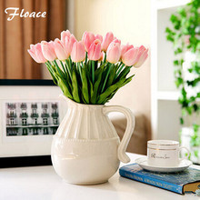 Floace 50pcs/lot Tulip Artificial Flower Real Touch Latex Bridal Wedding Bouquet Home Decor 2024 - buy cheap
