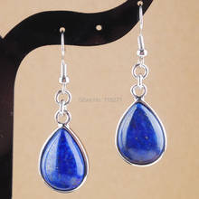 WOJIAER Natural Lapis Lazuli Gem Stone Teardrop Beads Dangle Earrings Pair For Women Jewelry PR3171 2024 - buy cheap