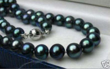 Hot sale new Style >>>>>GENUINE AA+ 8-9MM BLACK NATURAL TAHITIAN PEARL NECKLACE 17" LL003 2024 - buy cheap