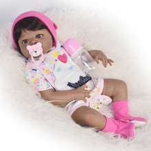 New 55CM Black Skin bebe boneca Reborn Dolls Soft Silicone Real Baby Doll Toys For Girls Birthday/Xmas Gift rebon 2024 - buy cheap