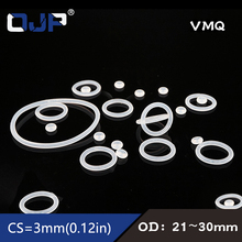 5PCS/lot White Silicon Ring Silicone/VMQ O ring OD21/22/23/24/25/26/27/28/29/30*3mm Rubber O Ring Seal Waterproof Gaskets Washer 2024 - buy cheap