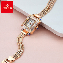 Reloj pequeño de cristal para mujer, reloj de cuarzo japonés con cadena de serpiente, pulsera de borlas, regalo para chica, caja Julius 2024 - compra barato