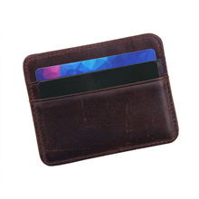 100% натуральная кожа удобный ID Карманный чехол для кредитных карт тонкий кошелек мужской наличные s Pack Bus маленький держатель 2024 - купить недорого