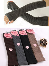 Mulheres inverno longo braço warmer mistura de lã manga longa coreano luvas de estiramento quente luva manguito luvas novo 2024 - compre barato