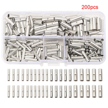 200pcs Non Insulated Electrical Wire Copper Tinned Bare Terminal Rolled Butt Connectors Kit Seamless Splice Sleeve Crimping DIY 2024 - buy cheap