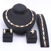 Fashion Trendy Jewelry Set For Women Gold Color Beads Collar Necklace Earrings Bracelet Fine Rings Costume Party Sets 2024 - buy cheap