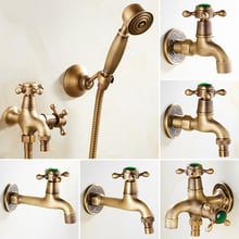 Torneira de cerâmica para máquina de lavar, bronze antigo, pia, água fria, jardim, piscina, lavanderia 2024 - compre barato