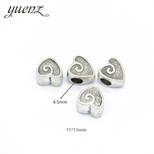 YuenZ 8pcs DIY Heart-shaped Charms For Jewelry Making Antique Silver color Big Hole Spacers Beads Charm 11*11mm R42 2024 - buy cheap