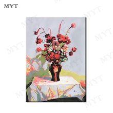 Myt-pintura a óleo sobre tela, flores, alta qualidade, pintada à mão, abstrata, moderna, para decoração de casa, imagens, envio grátis 2024 - compre barato