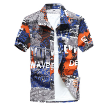 2019 Summer Men Shirt Fashion Hawaiian Shirt Men Brand Short Sleeve Camisa Hombre Printed Beach Aloha Mens Beach Shirt Plus Size 2024 - buy cheap