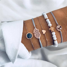 Yobest Bohemian Turtle Pineapple Heart Map Charm Bracelets Bangles For Women Fashion Beads Strand Bracelets Sets Jewelry Gifts 2024 - buy cheap