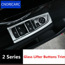 CNORICARC Chrome ABS painel de Botões do Interruptor Levantador de Vidro Da Janela Do Carro decoração tampa da guarnição para BMW série 2 Tourer Ativo 218i 2024 - compre barato