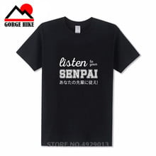 High-Q Men Fashion O-Neck T-Shirt Harajuku Tops Tees Listen To Your Senpai T-Shirt, Japanese Inspired Otaku Sensei Funny T-Shirt 2024 - buy cheap