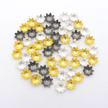 100pcs/lot Gold Color 8 Panels Metal Flower Loose Spacer Bead Caps For Diy Jewelry Making Finding Accessories Wholesale Supply 2024 - buy cheap